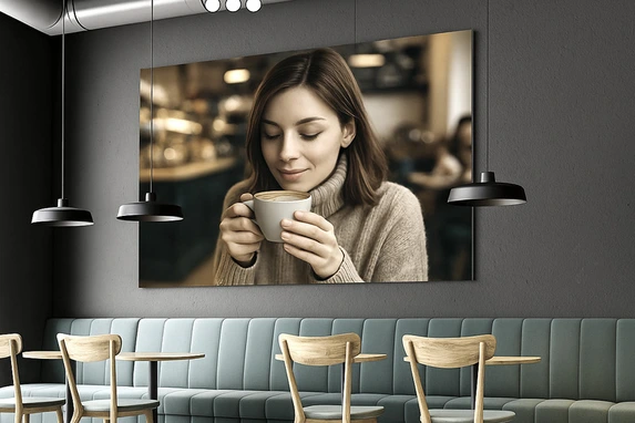 Sfeervolle aankledinhg koffiecorner met foto op forex.