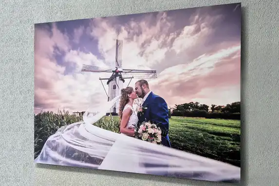 Voor trouwreportages afdrukken is foto op aluminium ook zeer geschikt.