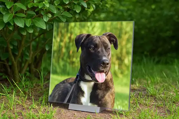 Je favoriete huisdier in plexibond is een prachtig fotogeschenk, foto tussen 3mm acryl en 3 mm dibond.