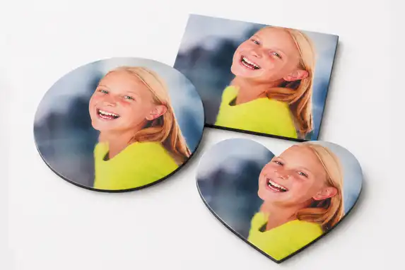 Je foto op een aluminium brushed onderzetter