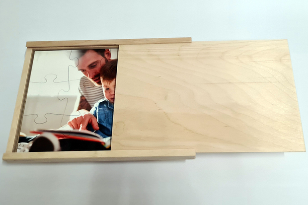 Houten fotopuzzel 12 stukjes kind